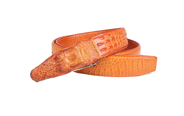 Crocodile pattern belt, men's leisure leather belt