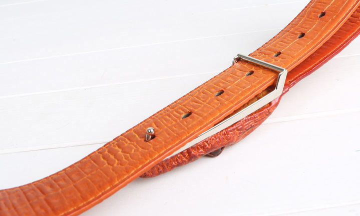 Crocodile pattern belt, men's leisure leather belt
