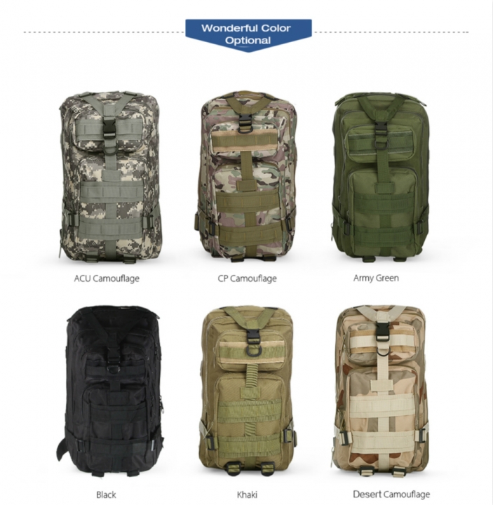 ADRA 3P Tactical Military Backpack Oxford Outdoor Sport Bag for Camping Traveling Hiking Trekking