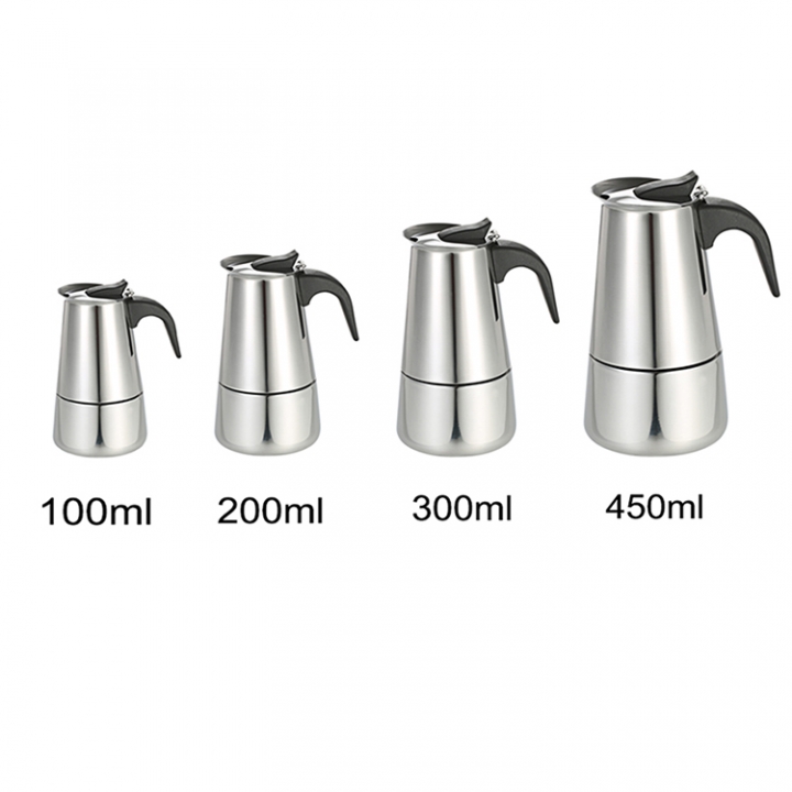 ADRA 100/200/300/450ML Moka Espresso Coffee Maker Coffee Pot Percolator Tools Cafetiere Pot Moka Pot