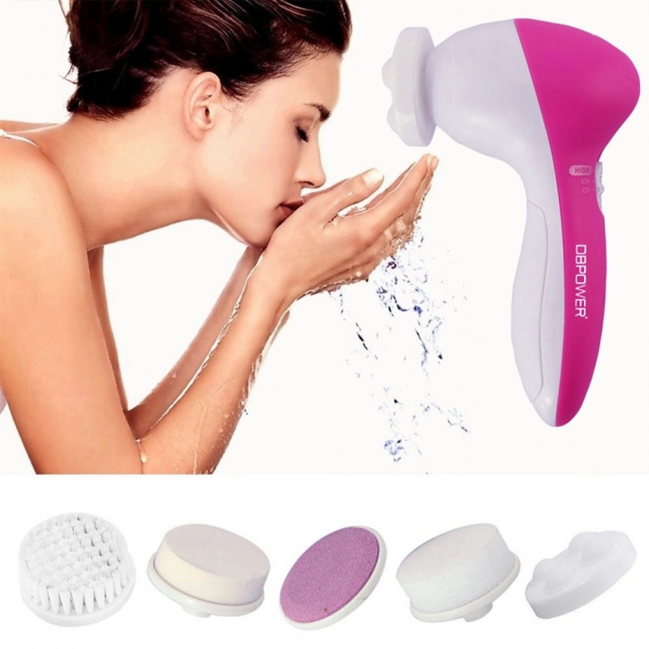 1pcs 5 in 1 Electric Wash Face Machine Facial Pore Cleaner Body Cleaning Massage Mini Skin Beauty