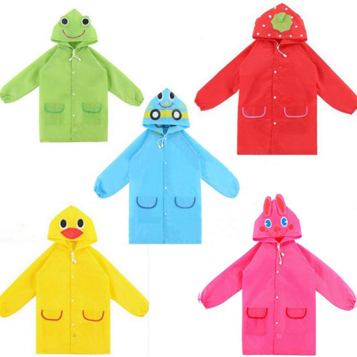 ADRA Cartoon Baby Children Kid Boy Girl Hooded Rain Coat Raincoat Jacket 5 Colors