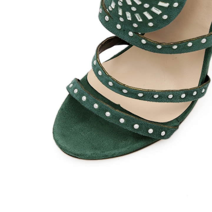 35-42 Women Sandals Open Toe High Heels Hollow Gladiator Sandalias Rhinestone Crystal Diamond Shoes
