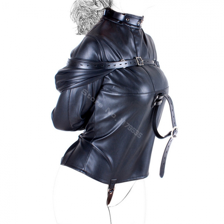 ADRA PU Leather Straitjacket BDSM Bondage Harness Women Adult Couple Game Straight Jacket Adjustable