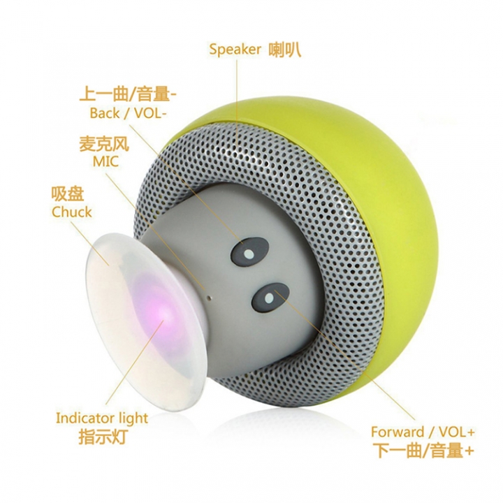ADRA Mushroom Head Wireless Bluetooth Speaker Creative Portable Desktop Phone Holder Mini Speaker