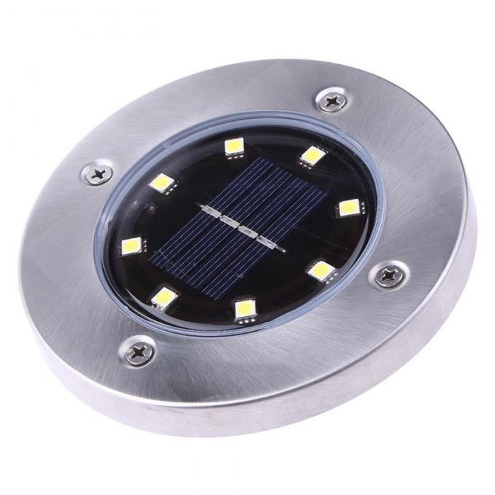 ADRA Waterproof LED Solar Power Buried Light 8 LEDs Ground Lamp Outdoor Path Way Garden Decor