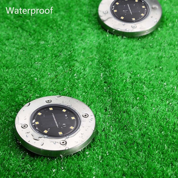 ADRA Waterproof LED Solar Power Buried Light 8 LEDs Ground Lamp Outdoor Path Way Garden Decor