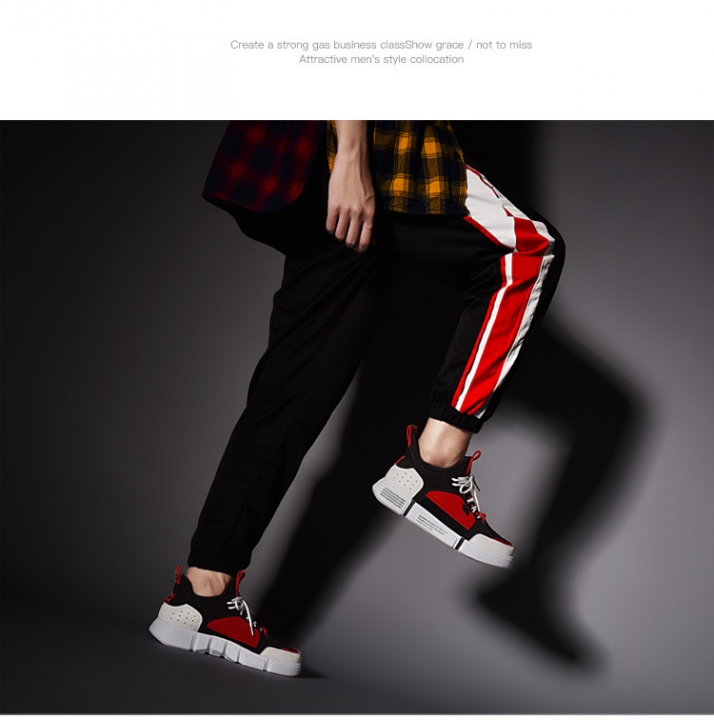 Men's Casual Shoes Running Ankle Boots High Quality Comfy Breathable Height Increasing Sneakers