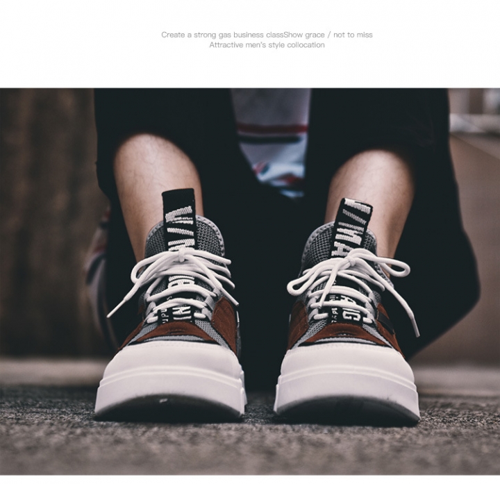 Men's Casual Shoes Running Ankle Boots High Quality Comfy Breathable Height Increasing Sneakers