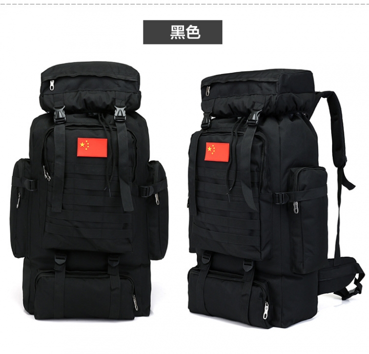 80L Large Capacity Mountaineering Backpack Camping Hiking Military Camo Waterproof Tactical Bag