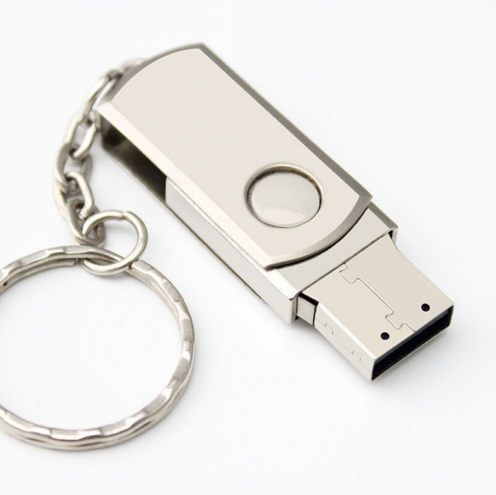USB 2.0 flash drive Stainless Steel pen drive Metal pendrive usb stick with keychain thumbdrive