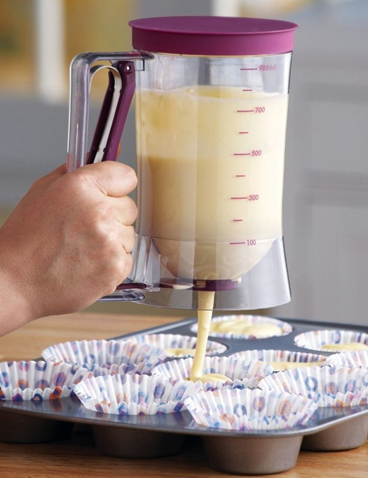 Cake Batter Dispenser with Measuring Label for Cupcakes Muffins Baking Tool