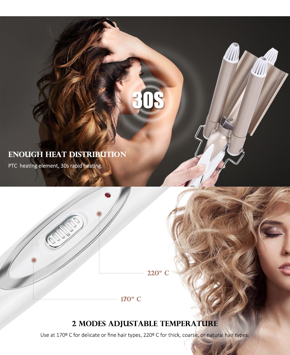 Professional Curling Iron Ceramic Triple Barrel Hair Styler Hair Waver Styling Tools Hair Curler