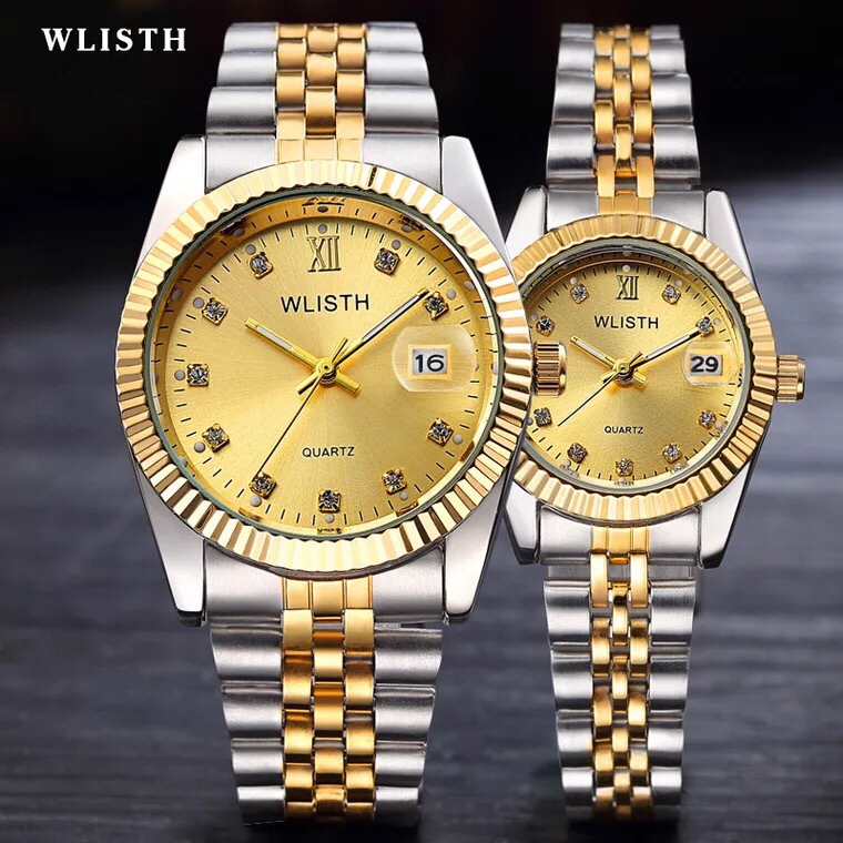 High-End WLIStH Brand 2 PCS Set Couples Wrist Watch Men Women Lovers Waterproof Quartz Wristwatches
