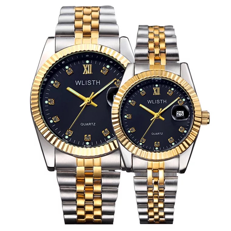 High-End WLIStH Brand 2 PCS Set Couples Wrist Watch Men Women Lovers Waterproof Quartz Wristwatches