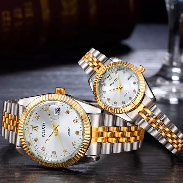 High-End WLIStH Brand 2 PCS Set Couples Wrist Watch Men Women Lovers Waterproof Quartz Wristwatches