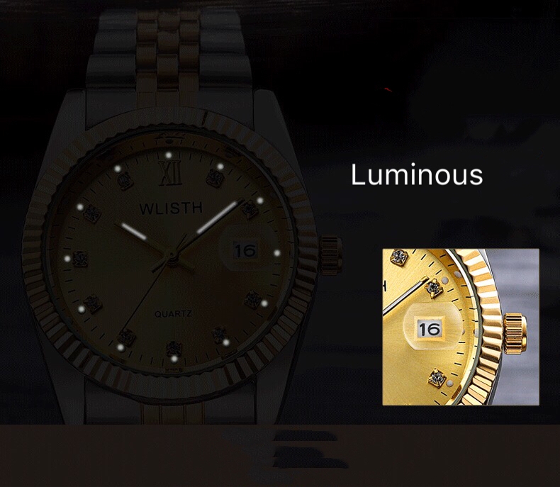 High-End WLIStH Brand 2 PCS Set Couples Wrist Watch Men Women Lovers Waterproof Quartz Wristwatches