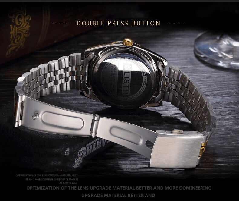 High-End WLIStH Brand 2 PCS Set Couples Wrist Watch Men Women Lovers Waterproof Quartz Wristwatches