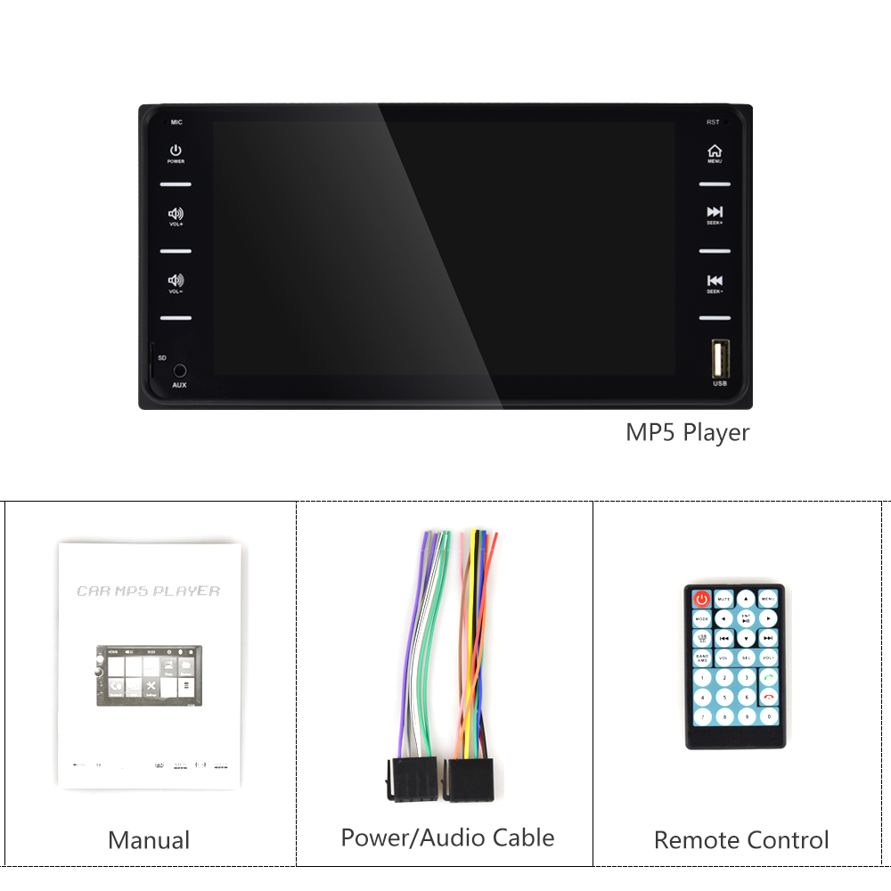 2Din 7"Car Radio Android/IOS MirrorLink Bluetooth USB MP5 Multimedia Player For Toyota Corolla