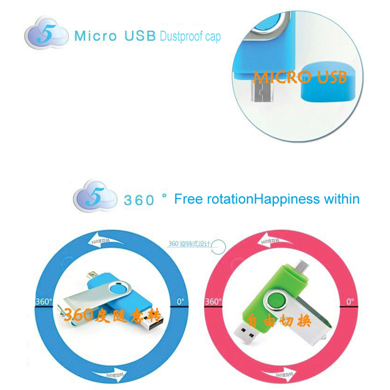 Phone computer dual purpose rotary flash disk 64G 32G 128G OTG Android USB Flash Drives flashdisk flash drive pendrive pen drive flashdrives flashdisks flashdrive flash disks pendrives 64GB 32GB 128GB