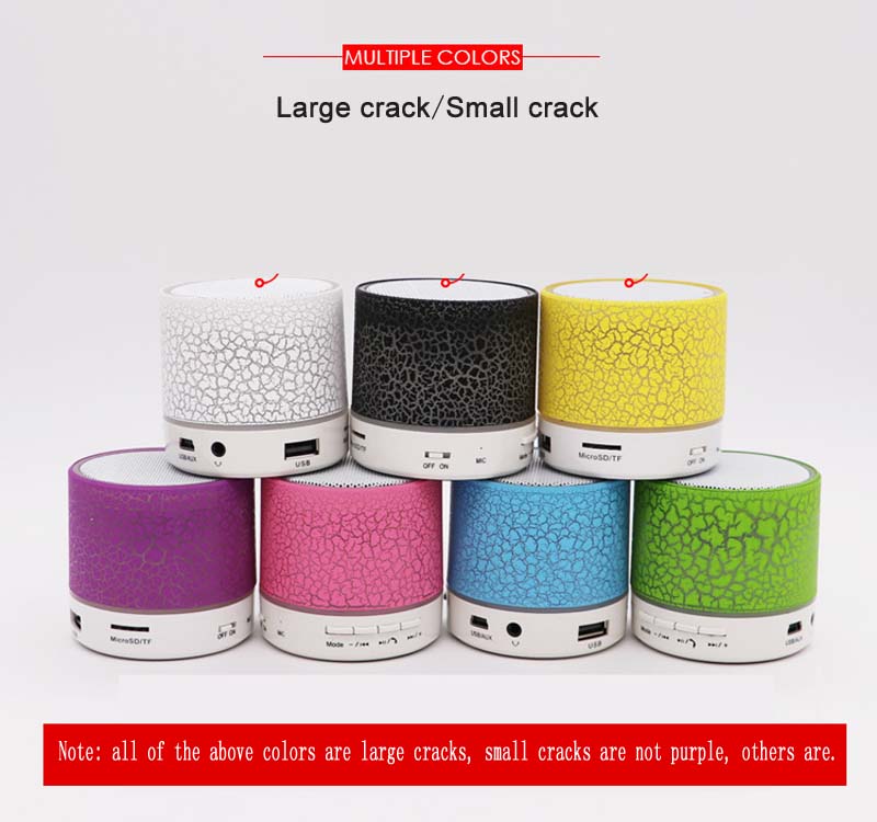 Mini Portable Wireless Bluetooth Speaker LED light emitting small speaker MP3 USB Stereo Player