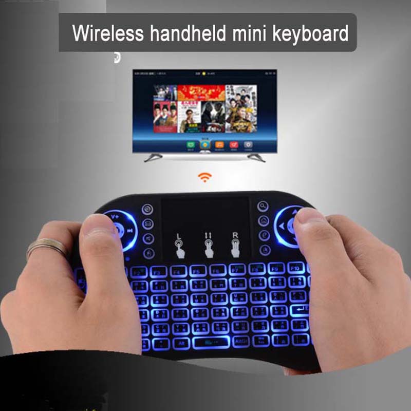 2.4G wireless flying squirrel keyboard I8 Mini touch keypad backlight english edition