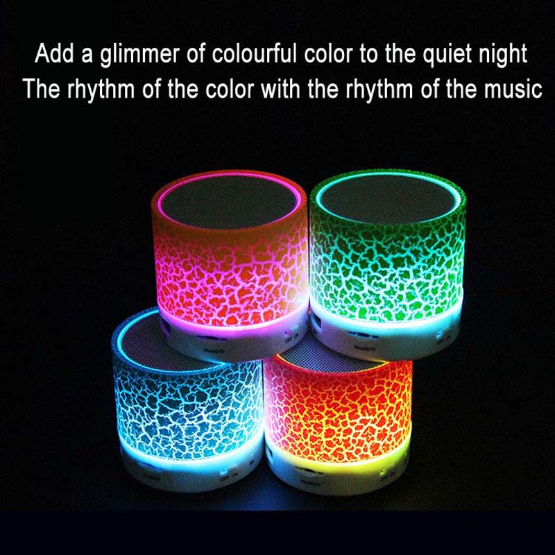 Mini Portable Wireless Bluetooth Speaker LED light emitting small speaker MP3 USB Stereo Player