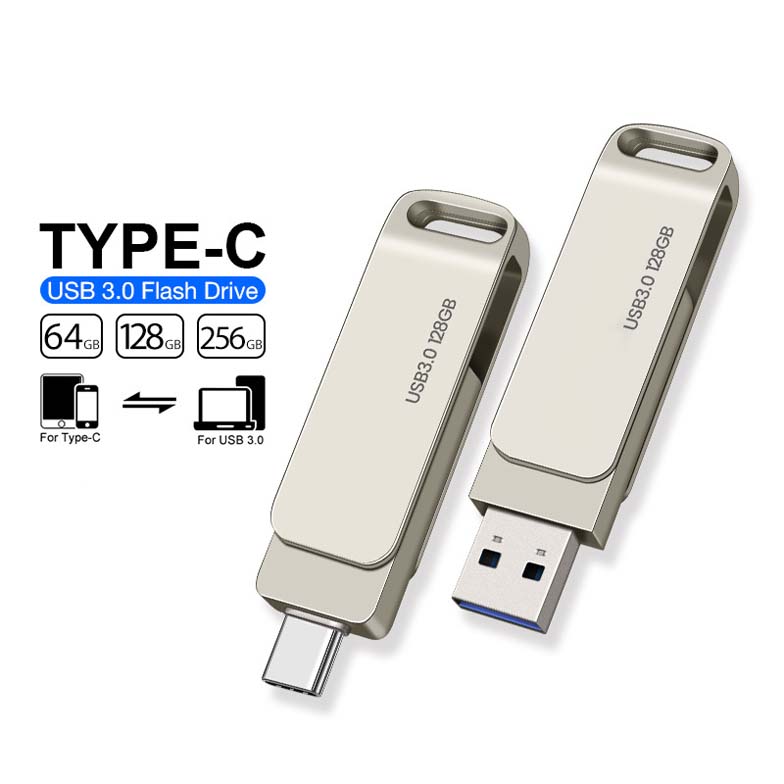 2 in1 OTG Dual interface type-C USB 3.0 flash drives 32G 64G 128G 256G metal flash drive flash disk flashdisk flash disks flashdrive pen drive pendrive flashdrives flashdisks Memory Flash Disks