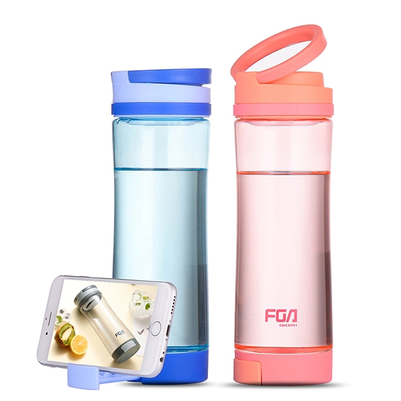 Newest Big capacity sport Mobile phone bracket Water bottle with record the number of drinking cups
