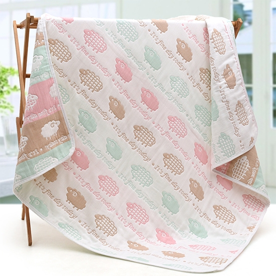 Multifunction Double-sided 6 layers Gauze 100% cotton Newborn baby Child bath towel blanket quilt