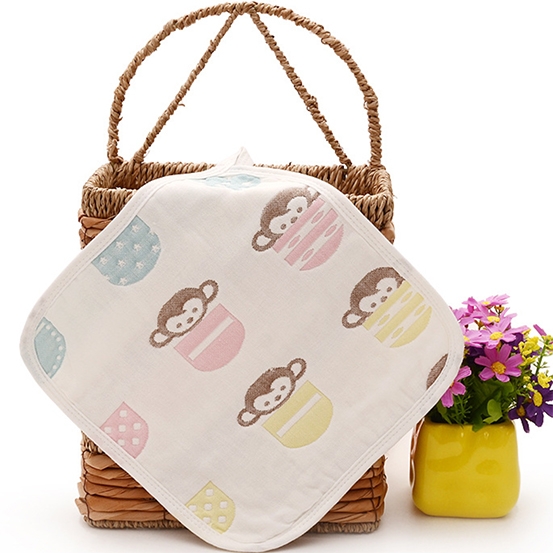 4PCS 6 Layers Double-sided 100% cotton Gauze Newborn baby Child face bath wash towel handkerchief