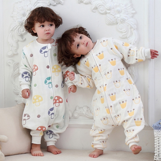 100% cotton 6 layers Gauze detachable Newborn baby Child sleeping bag sack bunting Crawl clothes