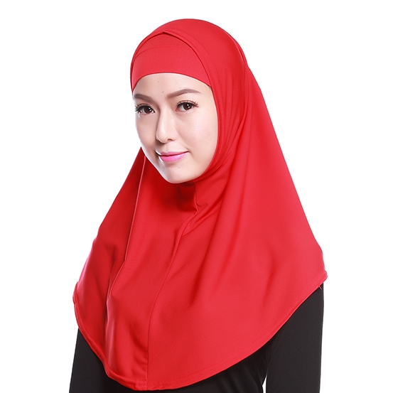 Two-piece Crystal linen full cover Stretch Elastic Adjustable Fashion Islamic Muslim Hijab