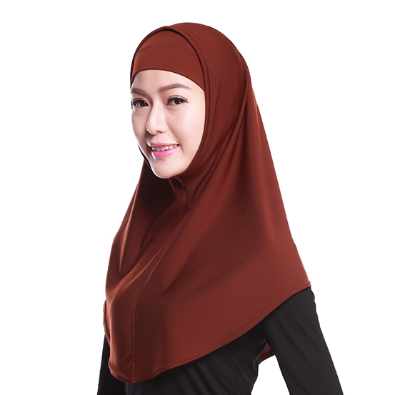 Two-piece Crystal linen full cover Stretch Elastic Adjustable Fashion Islamic Muslim Hijab