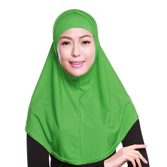Two-piece Crystal linen full cover Stretch Elastic Adjustable Fashion Islamic Muslim Hijab