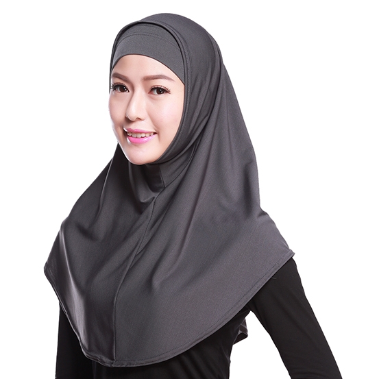 Two-piece Crystal linen full cover Stretch Elastic Adjustable Fashion Islamic Muslim Hijab