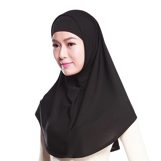 Two-piece Crystal linen full cover Stretch Elastic Adjustable Fashion Islamic Muslim Hijab