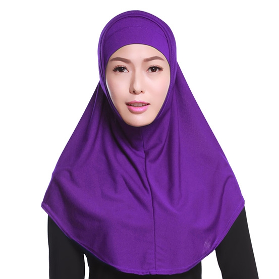 Two-piece Crystal linen full cover Stretch Elastic Adjustable Fashion Islamic Muslim Hijab