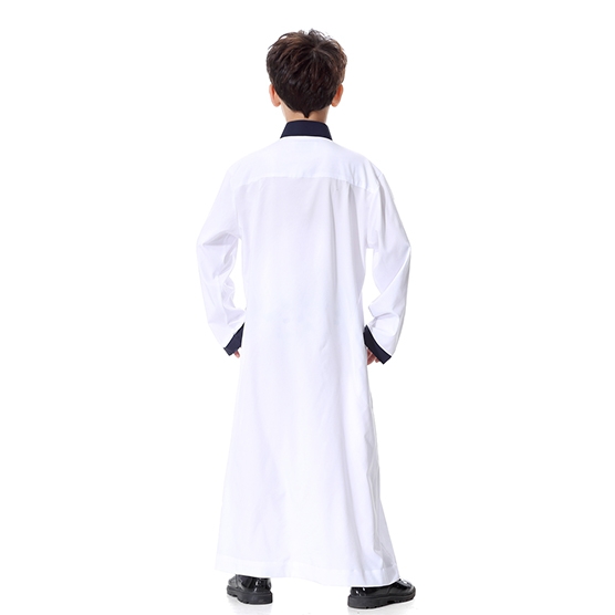 Classical Muslim Kids Boy Robes Long Sleeves Stand collar Thobe clothes