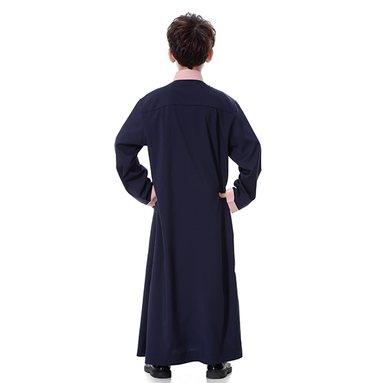 Classical Muslim Kids Boy Robes Long Sleeves Stand collar Thobe clothes