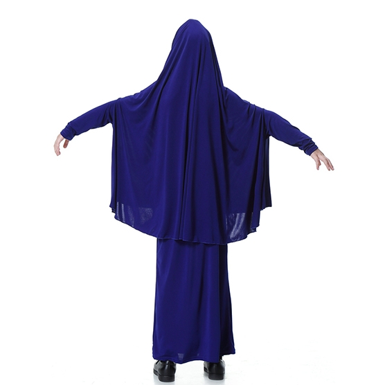 Highly elastic Kids Muslim girl dress Robes Long Bat-Wing Sleeves Straight Skirt Suit clothes Abaya