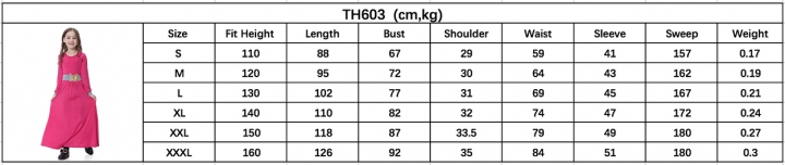 Highly elastic Applique Kids Muslim girl dress Robes Long Sleeves clothes Abaya