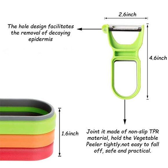 Three –Piece Vegetable Fruit Peeler with Sharp Stainless Steel Blade Kitchen Gadgets Tools