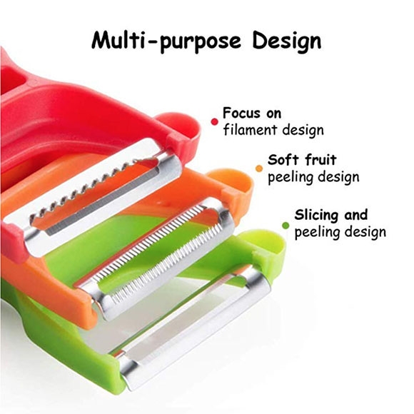 Three –Piece Vegetable Fruit Peeler with Sharp Stainless Steel Blade Kitchen Gadgets Tools