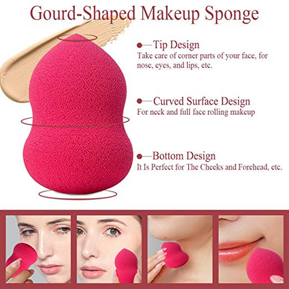 2PCS  Q soft  Non latex with heart shape package makeup sponge liquid foundation beauty blender set