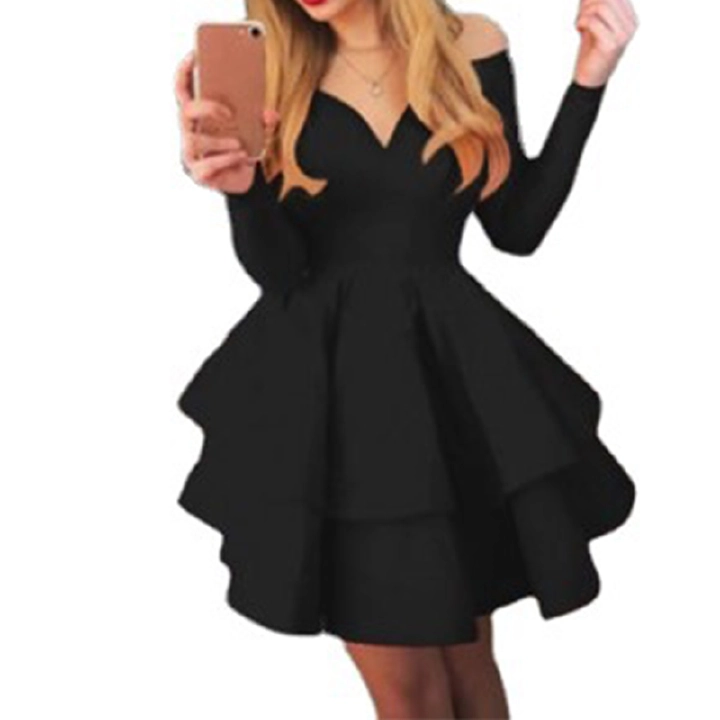 Women's maxi dress Long-sleeved evening gown Lady dresses