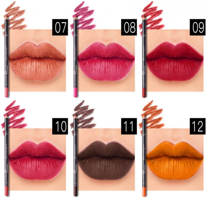 12pcs Makeup Matte Lip Pencil Cosmetic Kit Waterproof Long Lasting Contour Beauty Makeup Tools