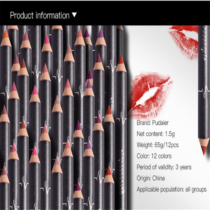 12pcs Makeup Matte Lip Pencil Cosmetic Kit Waterproof Long Lasting Contour Beauty Makeup Tools
