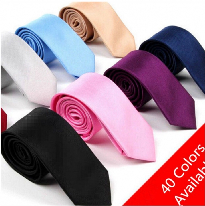 Hot Sale Fashion Casual Slim Tie Men's Solid Color Skinny Necktie Formal Wedding Party Ties For Men