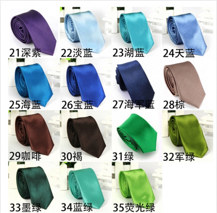 Hot Sale Fashion Casual Slim Tie Men's Solid Color Skinny Necktie Formal Wedding Party Ties For Men